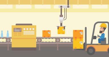 Robot ambalaj üretim hattı.