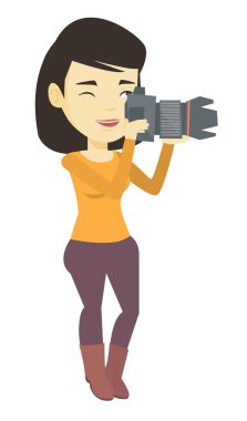 Fotoğrafçı fotoğraf vektör çizim alarak.