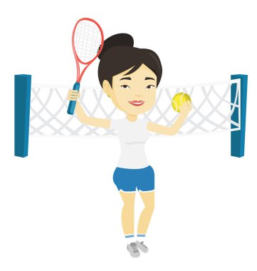 Tenis oyuncu vektör çizim.