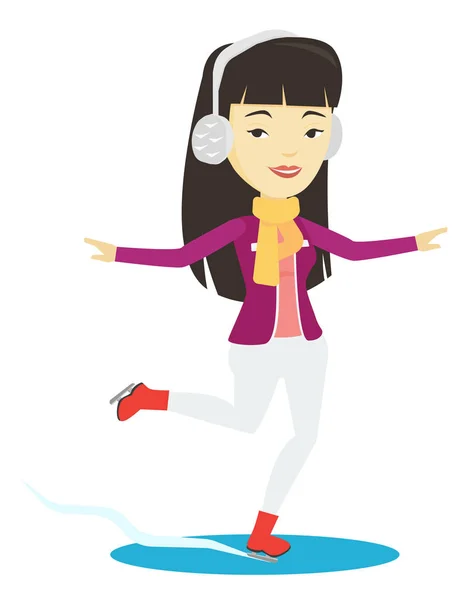 Illustration vectorielle femme patinage sur glace . — Image vectorielle
