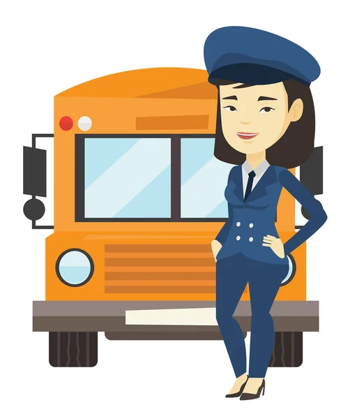 Ilustração do vetor do motorista do ônibus escolar . — Vetor de Stock