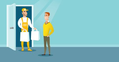 Yiyecek müşteriye teslim teslimat kurye.