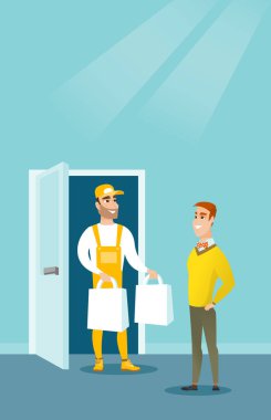 Yiyecek müşteriye teslim teslimat kurye.