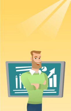 Öğretmen ya da öğrenci ayakta kara tahta önünde