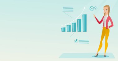 Başarılı bir iş kadını grafik işaret.