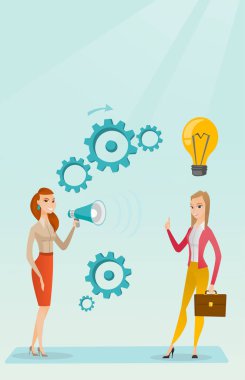 İş fikri vektör çizim için duyuru