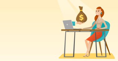 Online iş para kazanç iş kadını.