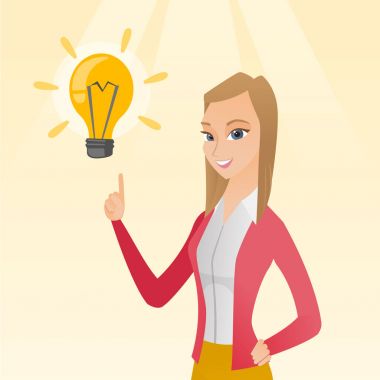 İş kadını iş fikri olan.