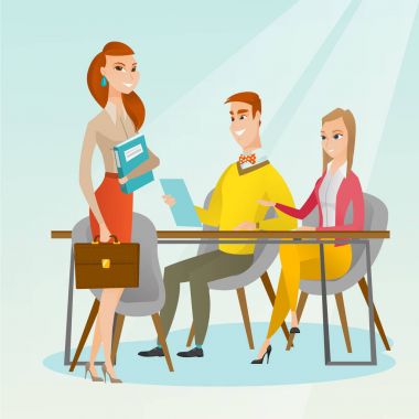 Ofiste çalışan iş ortakları.