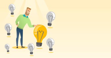 İş fikri olan beyaz iş adamı.