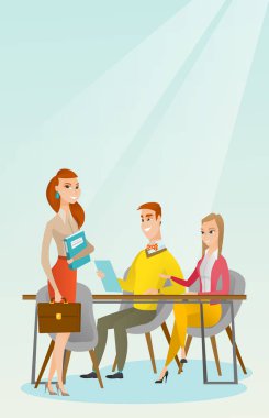 Ofiste çalışan iş ortakları.