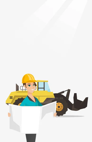 Ingeniero viendo una ilustración vectorial plano . — Vector de stock