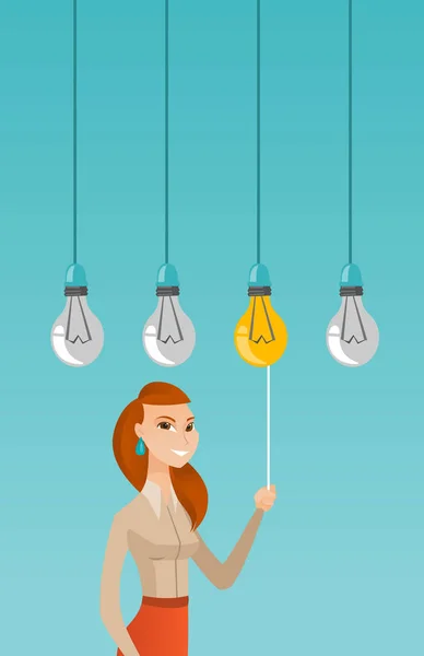 Woman having business idea vector illustration. — Stock Vector