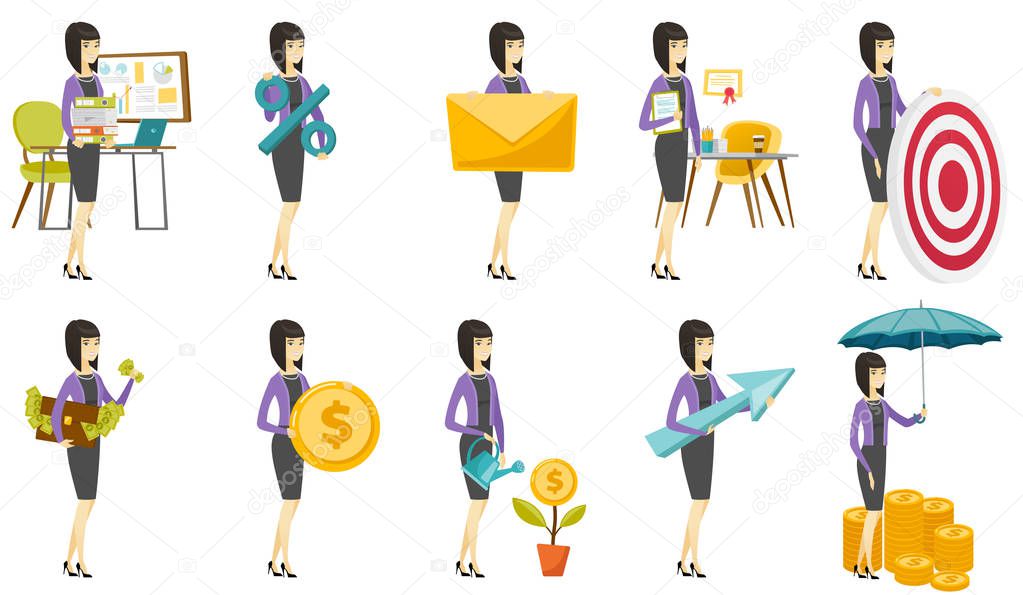 Vector set of illustrations with business people.