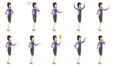 Vektör çizimleri ile iş adamları ayarla.