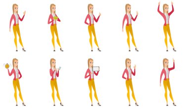 Vektör çizimleri ile iş adamları ayarla.