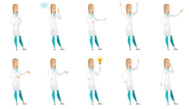 Vektör doktor karakter kümesini.