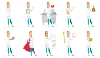 Vektör doktor karakter kümesini.