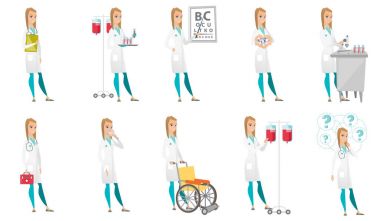 Vektör doktor karakter kümesini.