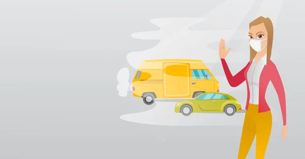 Air pollution from vehicle exhaust. Stock Illustration