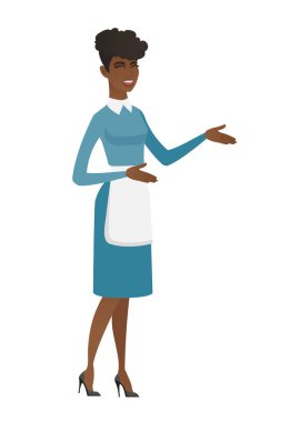 Genç Afrika mutlu süpürge el hareketi.