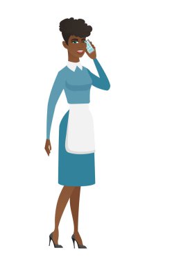 Temiz bir cep telefonu üzerinde konuşurken.