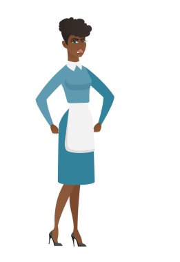 Genç Afrika kızgın süpürge çığlık.