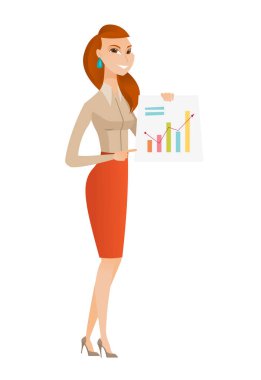 Beyaz iş kadın gösteren mali grafik.