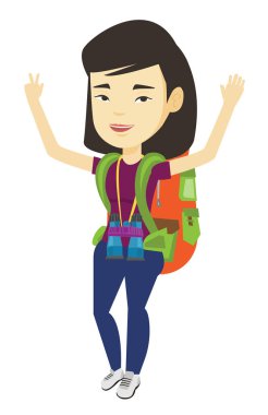 Backpacker sahne zevk kadar elleri.