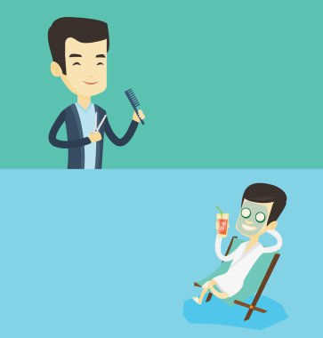 Metin için yer ile iki güzellik afiş.