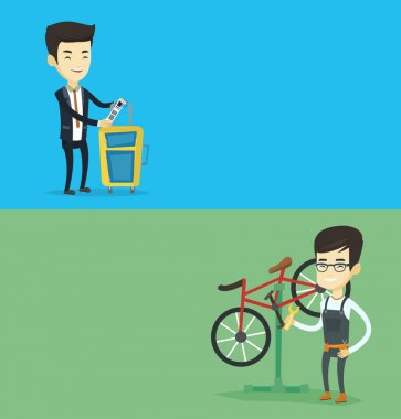 Metin için yer ile iki ulaşım afiş.