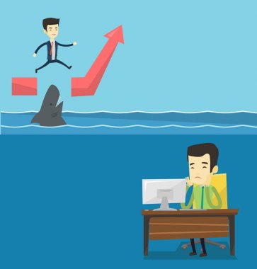 İki iş afiş metin için yer ile.