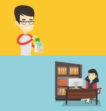 İki iş afiş metin için yer ile.