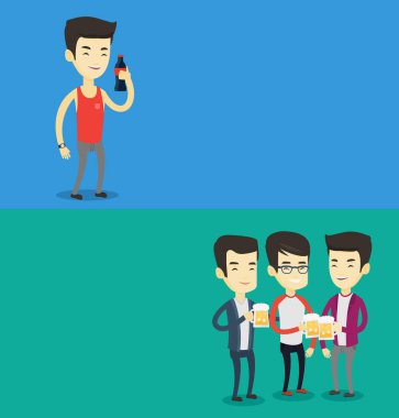 Metin için yer ile iki yiyecek ve içecek afiş.