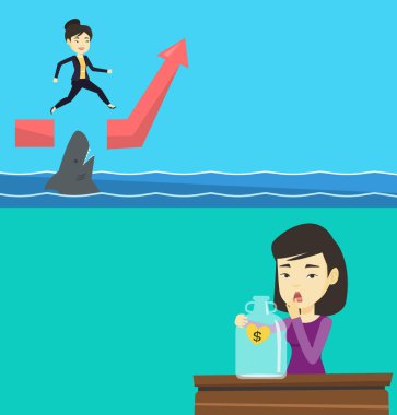 İki iş afiş metin için yer ile.