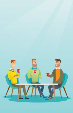 Sıcak ve alkollü içecekler içme erkek grup.