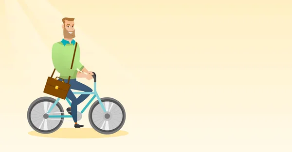 Εικονογράφηση φορέα του άνδρα ιππασία ποδήλατο. — Διανυσματικό Αρχείο