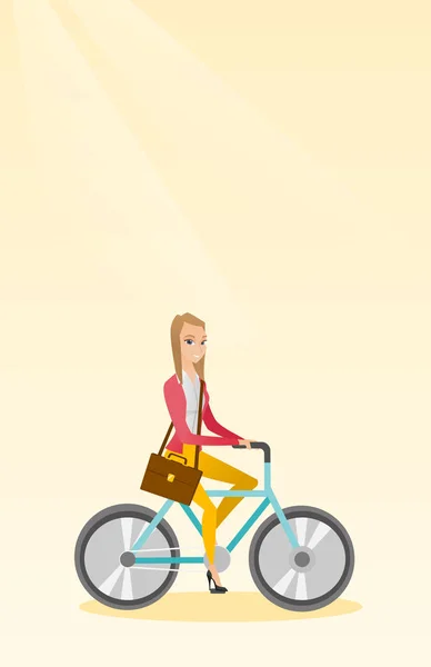 Ilustracja wektorowa rowerów jazda konna Kobieta. — Wektor stockowy