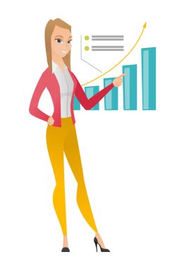 Başarılı bir iş kadını grafik işaret.