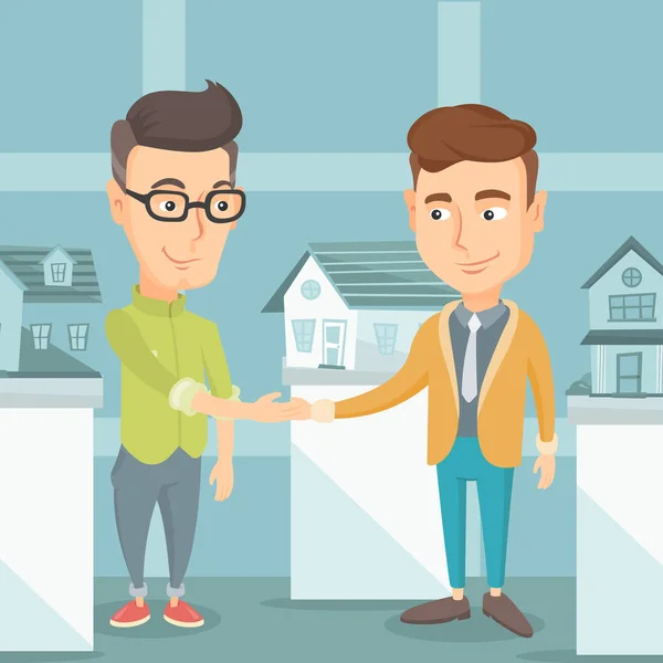 Accord entre agent immobilier et acheteur . — Image vectorielle