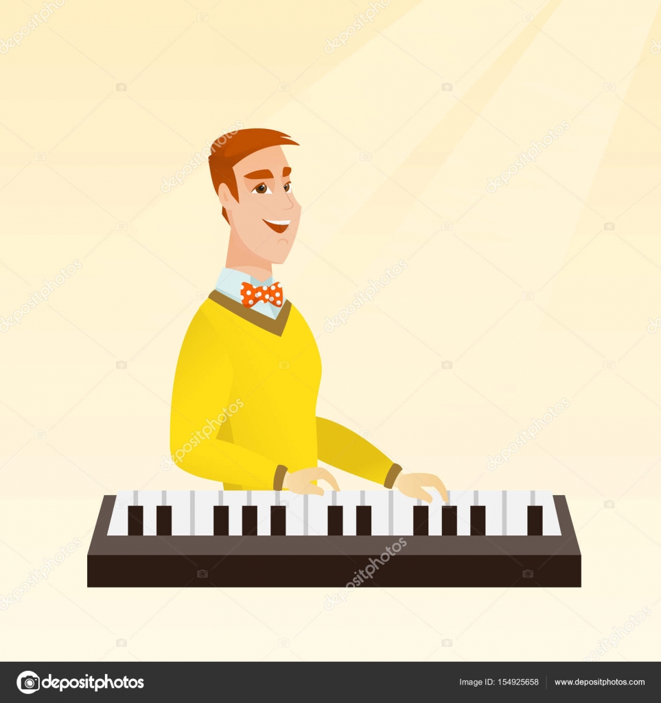 Jovem Pianista Faz Música Clássica Foto de Stock - Imagem de jogo