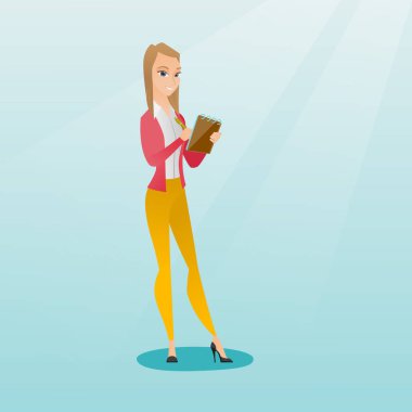 Gazeteci bir defterde bir kalemle yazma.