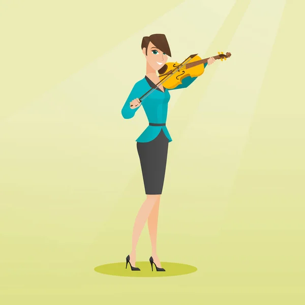 Donna che suona il vettore del violino illustrazione . — Vettoriale Stock