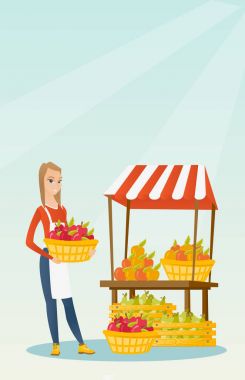 Sokak satıcı meyve ve sebze ile.