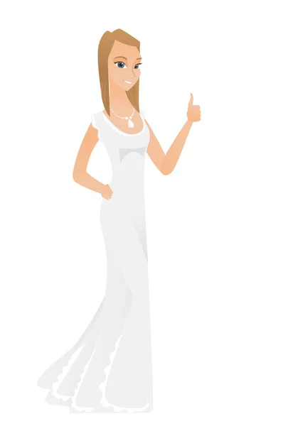 Fiancee giving thumb up vector illustration — Stock Vector