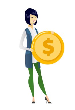 Başarılı iş kadını Doları para ile.