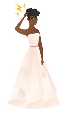 Üzerinde kafa yıldırım ile Afrikalı-Amerikalı nişanlısı.