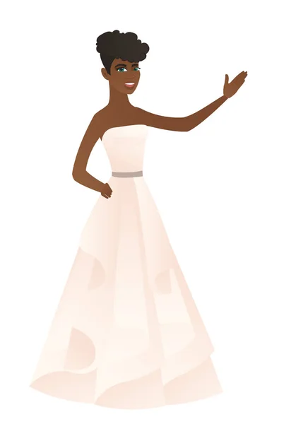 Afro-amerikai menyasszonya, egy irányba mutató. — Stock Vector