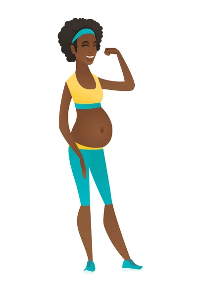 Jeune femme enceinte en bonne forme physique . — Image vectorielle