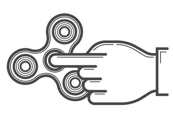 Fidget Spinner Linienvektorsymbol. — Stockvektor